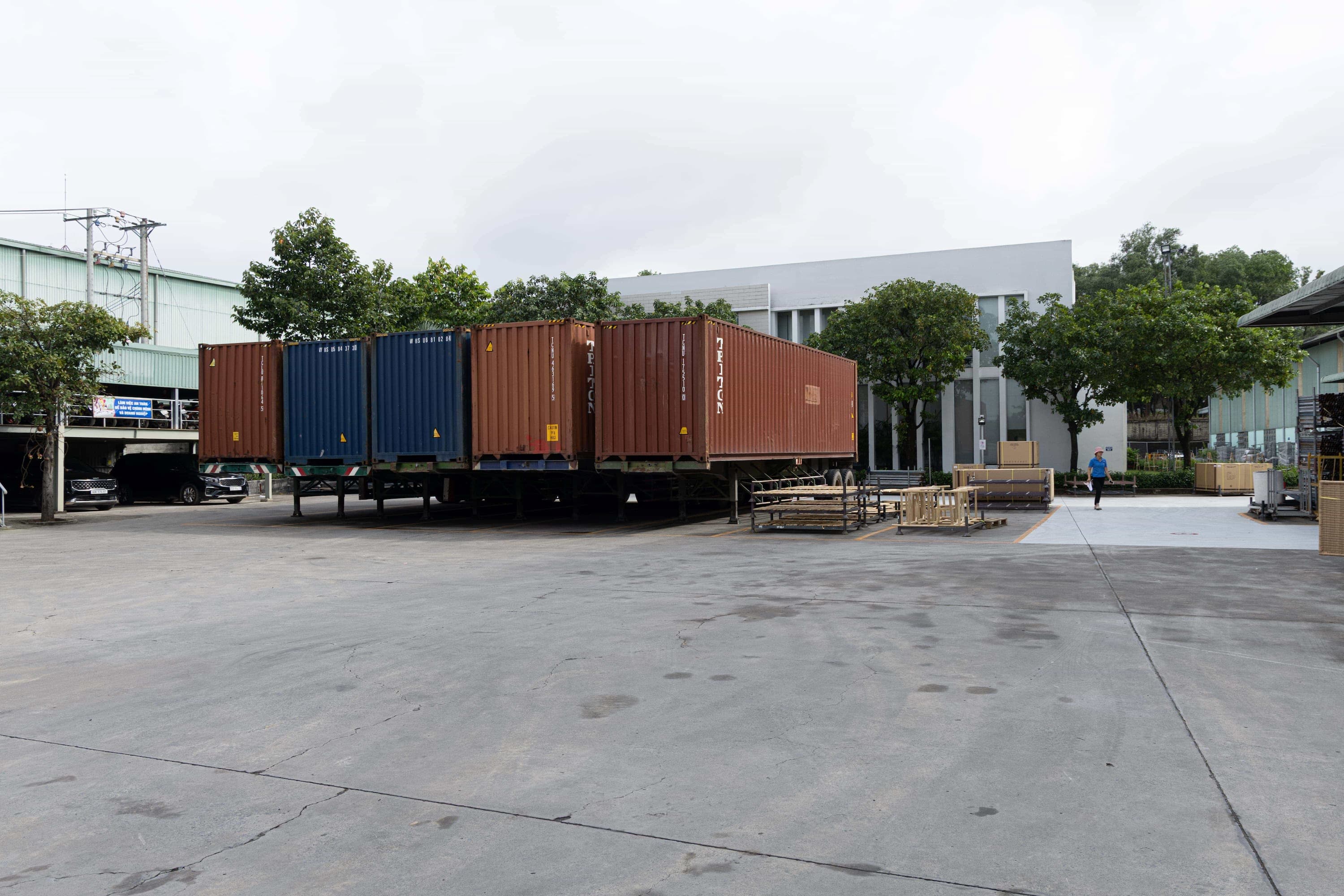 Factory yard with containers